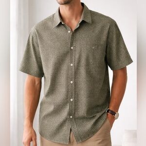 Levi’s Dry Goods XL Button Up Shirt Geometric Print Short Sleeve Casual Cotton